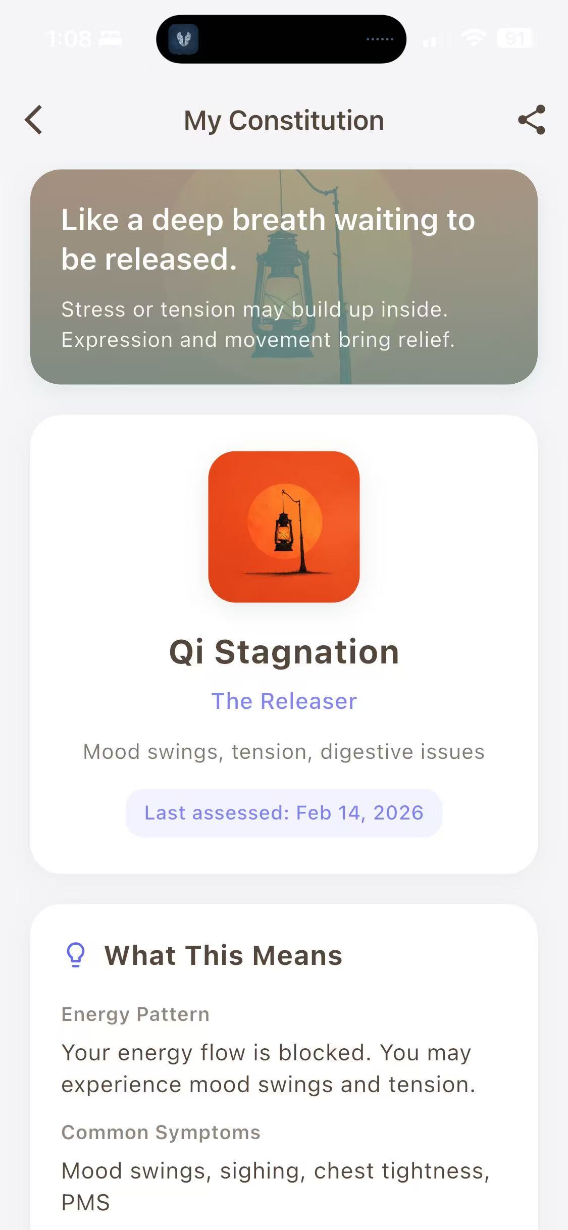 Body constitution assessment